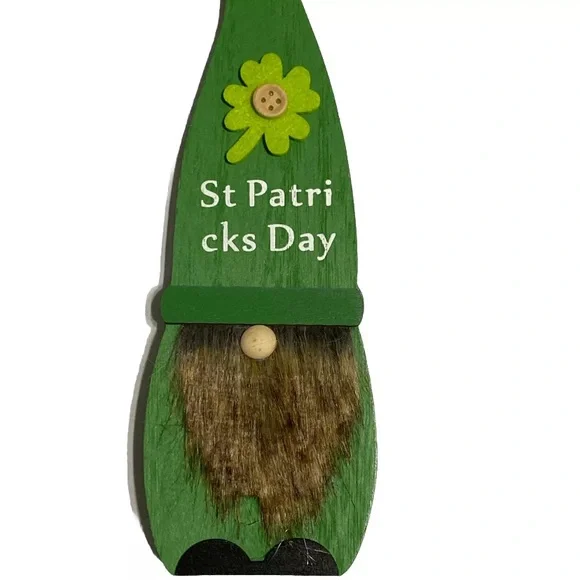 2 Piece Decorative St. Patrick’s Day Wooden Tabletop Decorations 9 Inches Tall - Picture 2 of 4